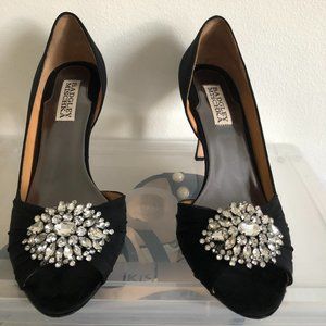 Badgley Mischka Black and Crystal Pumps